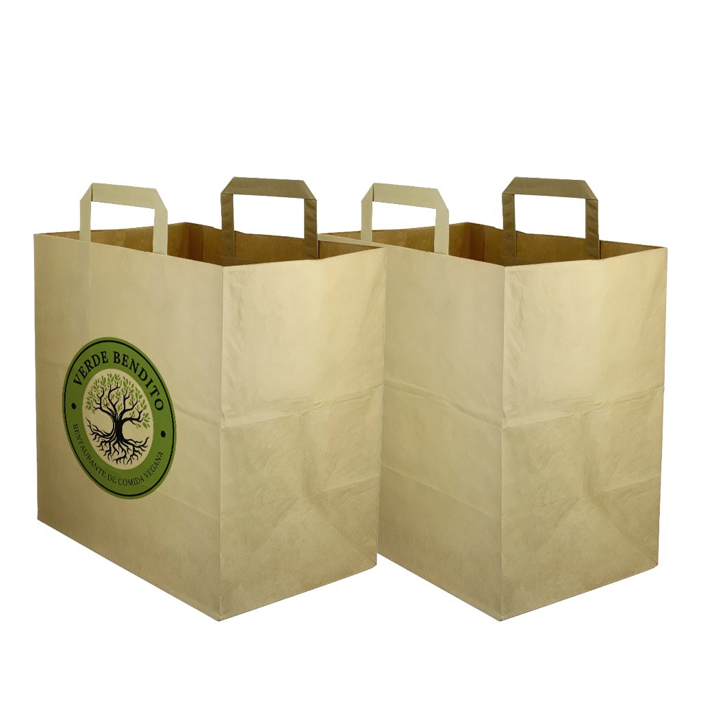 Bolsa Papel Kraft Asa Plana (28x17x29cm) Bolsas de papel kraft asa plana (28x17x29cm) - Imagen 1