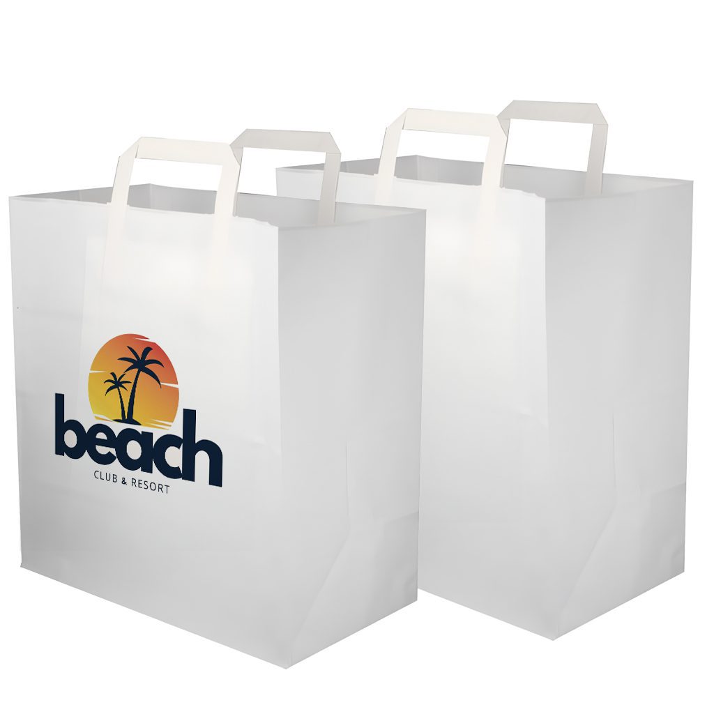 Bolsa Papel Blanca Asa Plana (32+17x34cm) Bolsa Papel Blanca Asa Plana (32+17x34cm) - Imagen 1