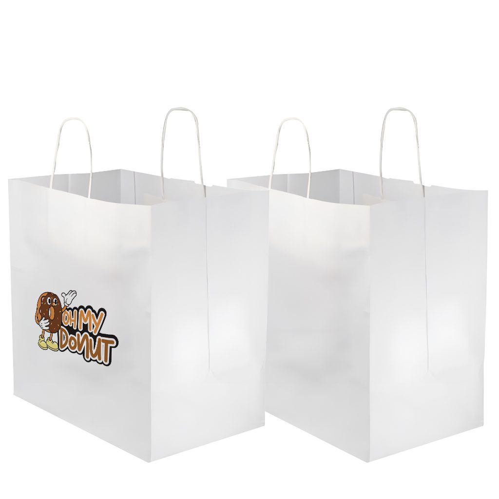 Bolsa Papel Blanca Asa Rizada (30+18x29 cm) Bolsa Papel Blanca Asa Rizada (30+18x29 cm) - Imagen 1