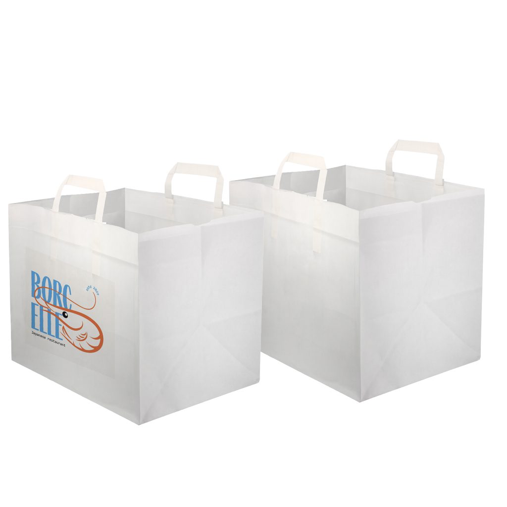 Bolsa Papel Blanca fondo ancho asa plana (32+21x25cm) Bolsa Papel Blanca fondo ancho asa plana (32+21x25cm) - Imagen 1