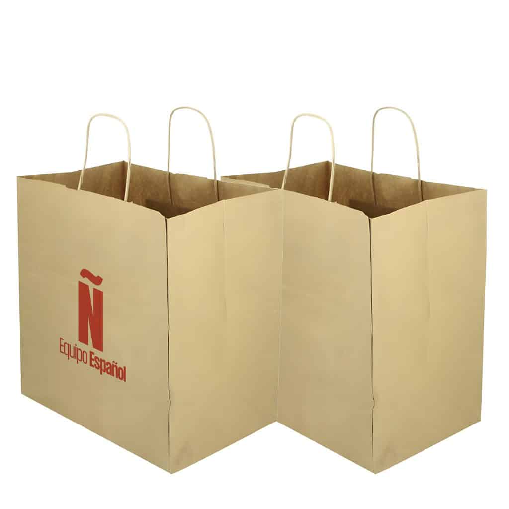 Bolsa Papel Kraft Asa Rizada (30+18x29cm) Bolsa Papel Kraft Asa Rizada (30+18x29cm) - Imagen 1