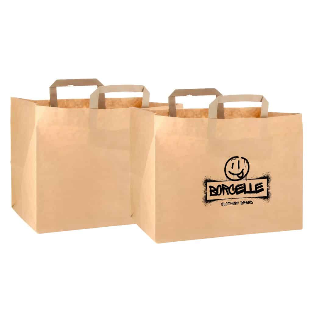 Bolsa Papel Kraft fondo ancho asa plana (32+21x25cm) Bolsa Papel Kraft fondo ancho asa plana (32+21x25cm) - Imagen 1