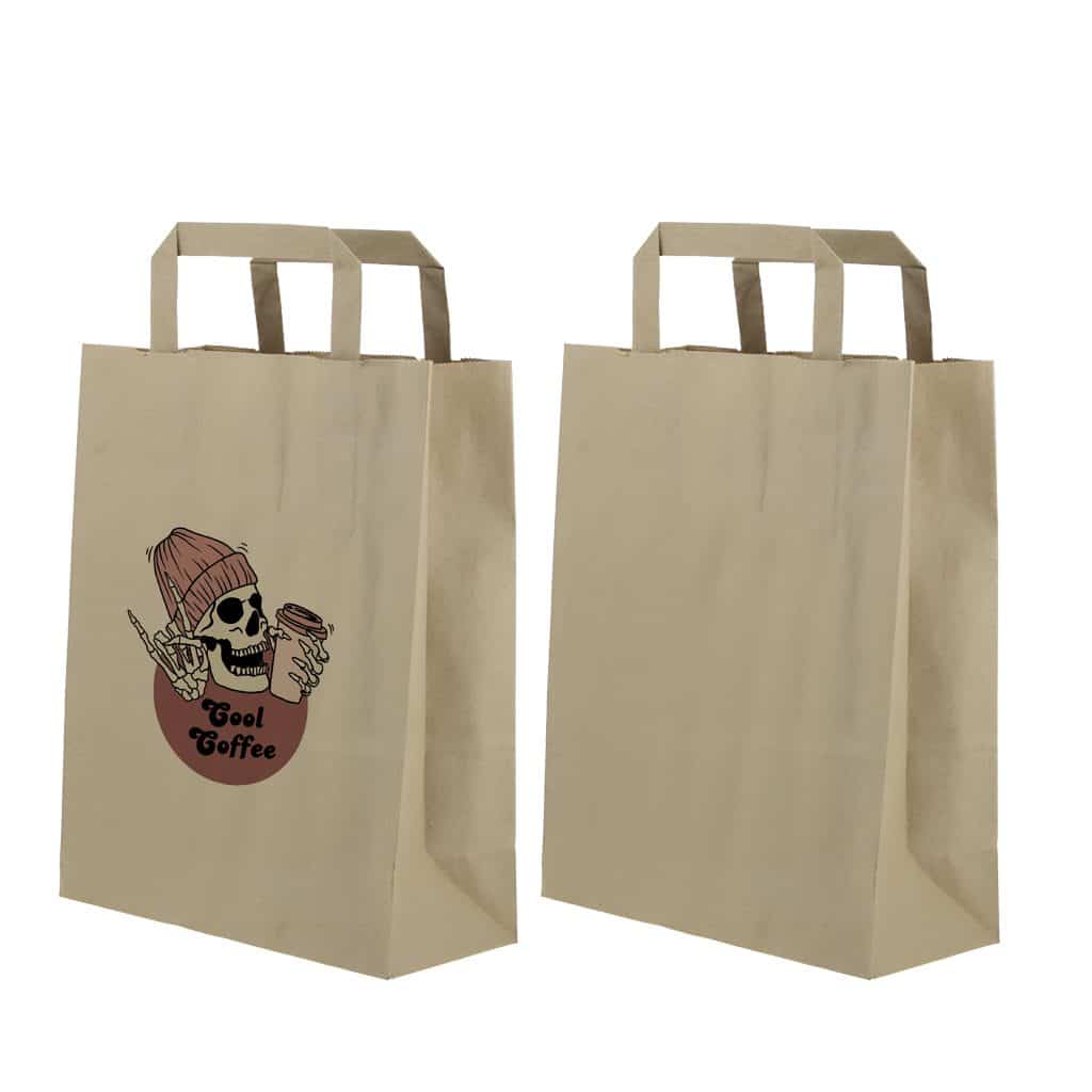 Bolsa Papel kraft reciclada con asas (22x10x25cm) Bolsa Papel kraft reciclada con asa plana (22x10x25cm) - Imagen 1