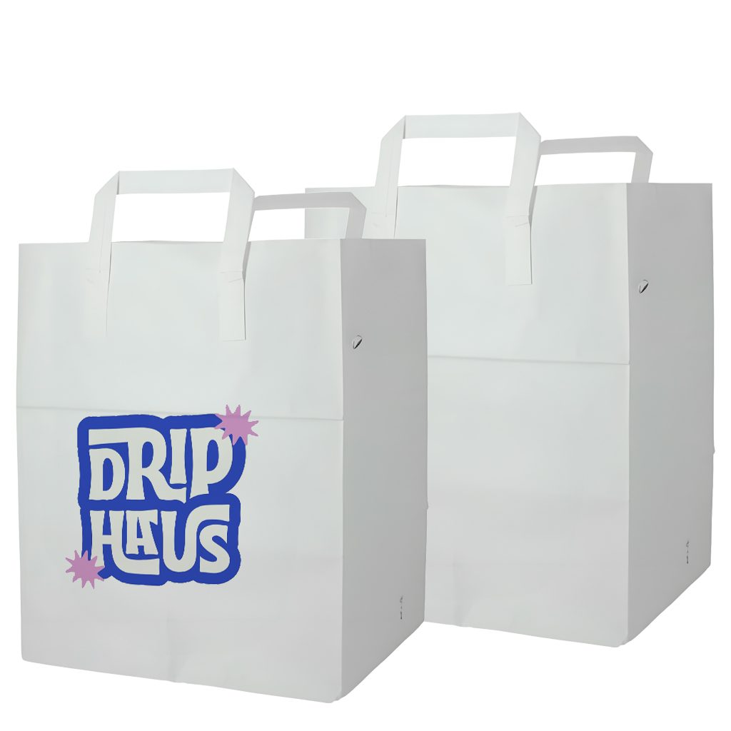 Bolsa de papel blanco con asas (26+20x32cm) Bolsa de papel blanco con asa plana (26+20x32cm) - Imagen 1
