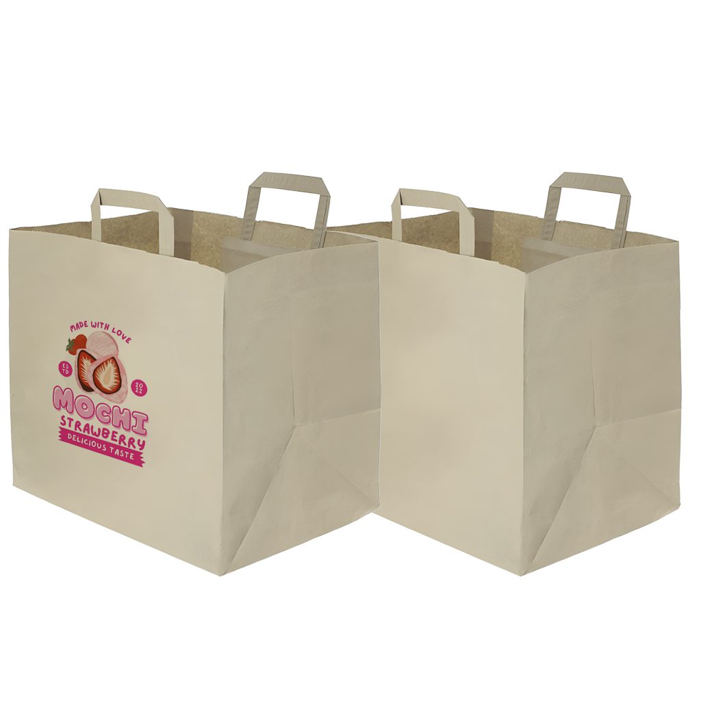 Bolsas de papel kraft fondo ancho y altas (32+21x33cm) Bolsas de papel kraft fondo ancho y altas Asa Plana (32+21x33cm) - Imagen 1