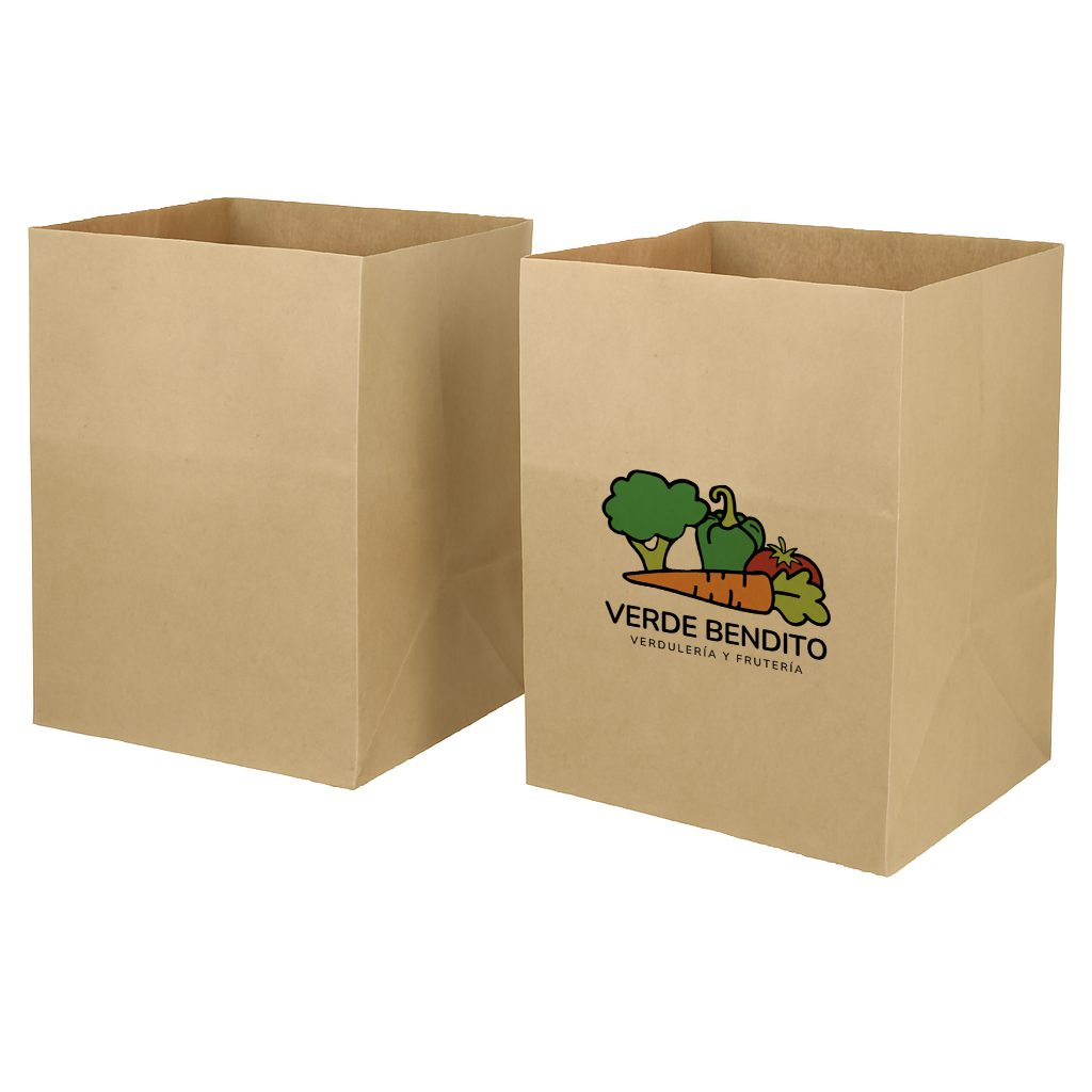 bolsa1 Bolsas sin asas de papel kraft fondo ancho (32+21x33cm) - Imagen 1