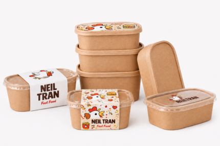 Envases kraft para comidas calientes y frías (750cc)